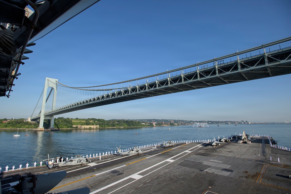 Nimitz Anchors in New York Harbor During International Naval Review 250