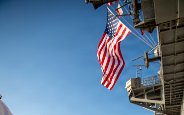 Nimitz Anchors in New York Harbor During International Naval Review 250