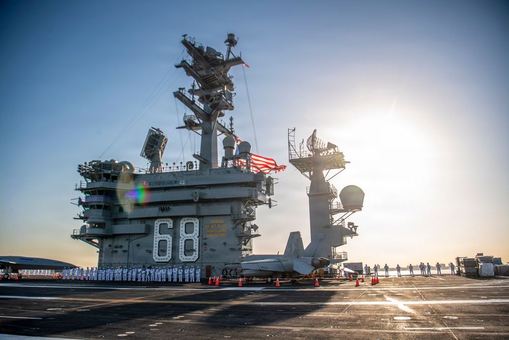 Nimitz Anchors in New York Harbor During International Naval Review 250