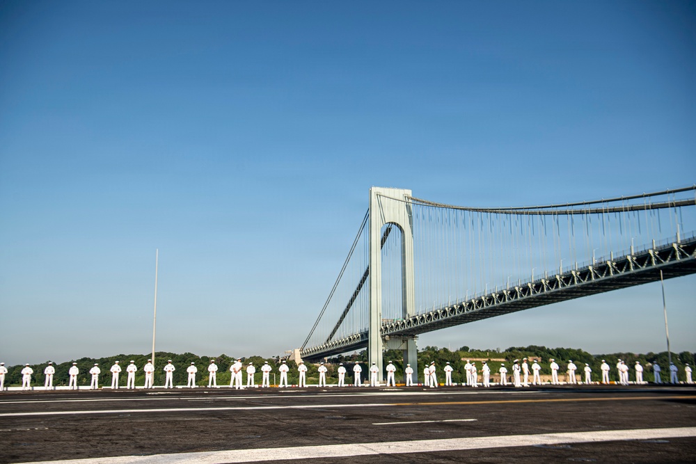 Nimitz Anchors in New York Harbor During International Naval Review 250
