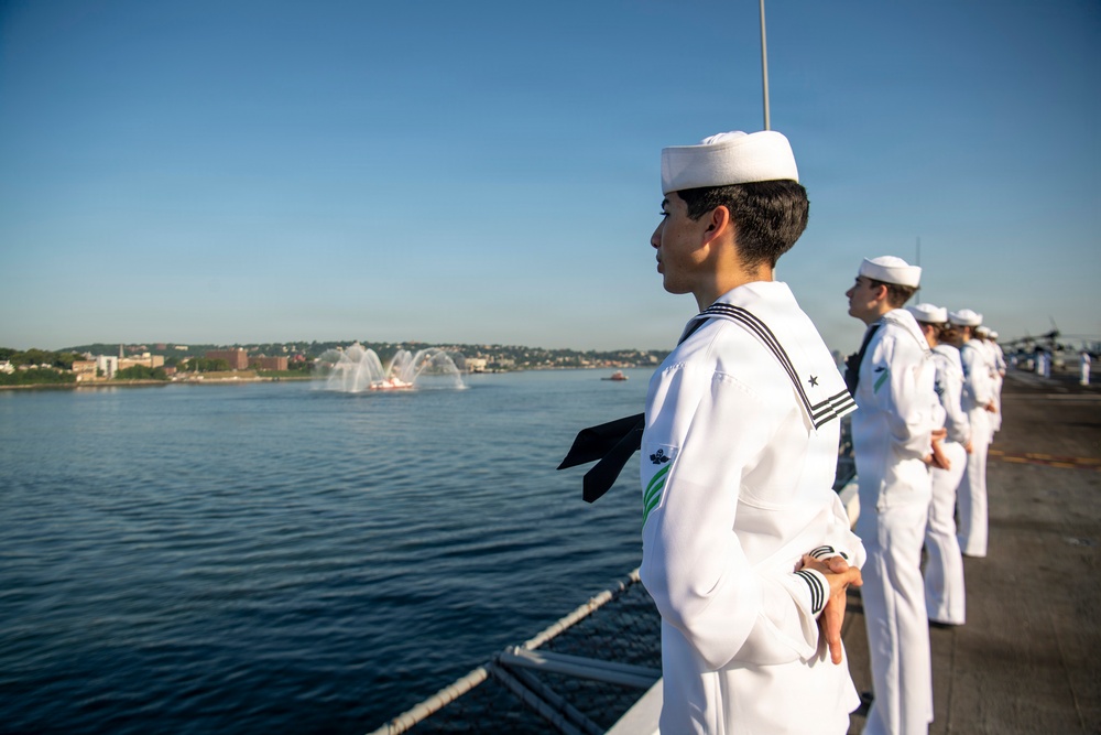 Nimitz Anchors in New York Harbor During International Naval Review 250