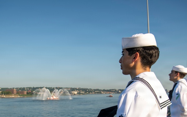 Nimitz Anchors in New York Harbor During International Naval Review 250