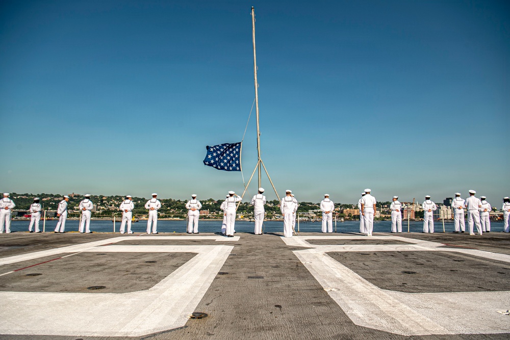 Nimitz Anchors in New York Harbor During International Naval Review 250