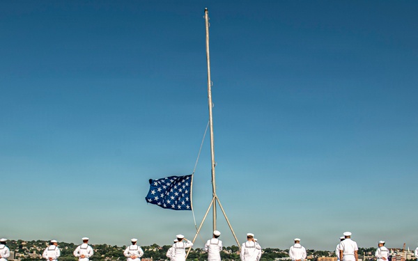 Nimitz Anchors in New York Harbor During International Naval Review 250