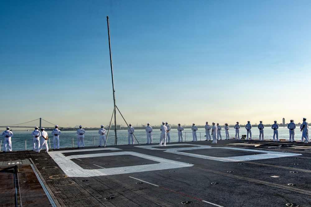 Nimitz Anchors in New York Harbor During International Naval Review 250