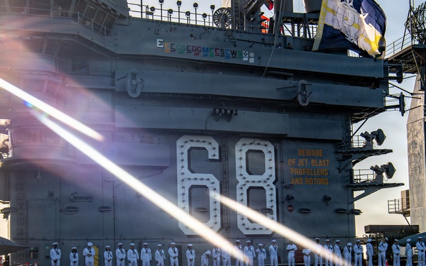 Nimitz Anchors in New York Harbor During International Naval Review 250