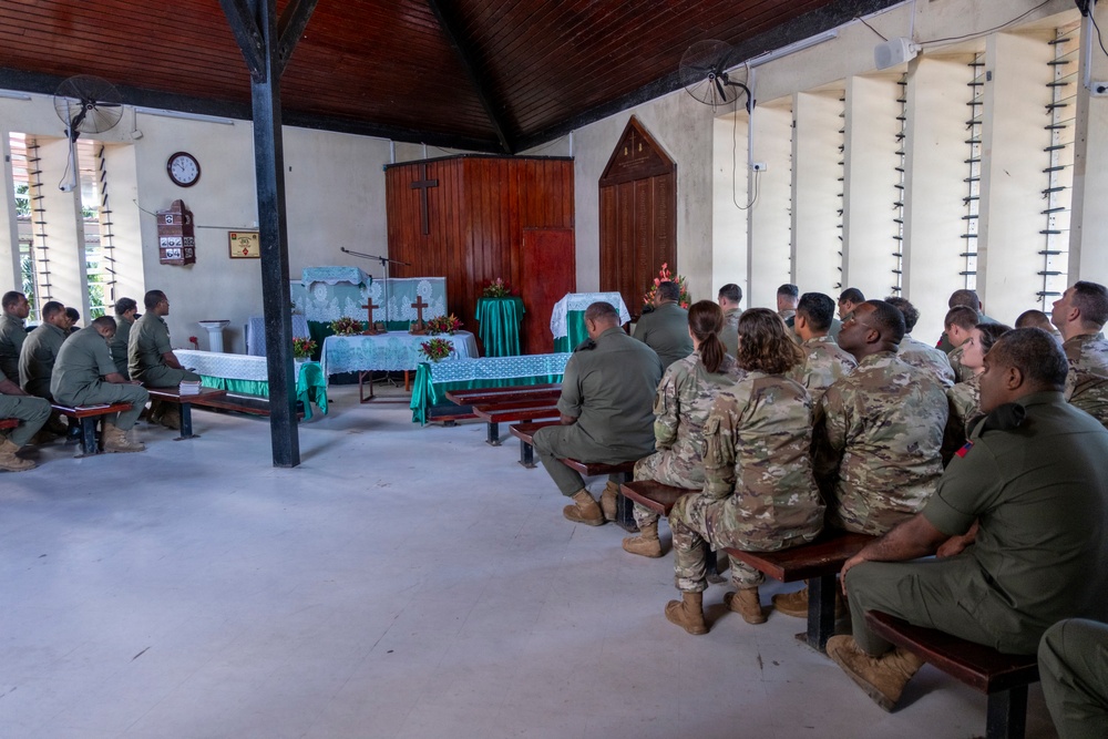 25th Infantry Division Band Visits Queen Elizabeth Barracks with Republic of Fiji Military Forces Band