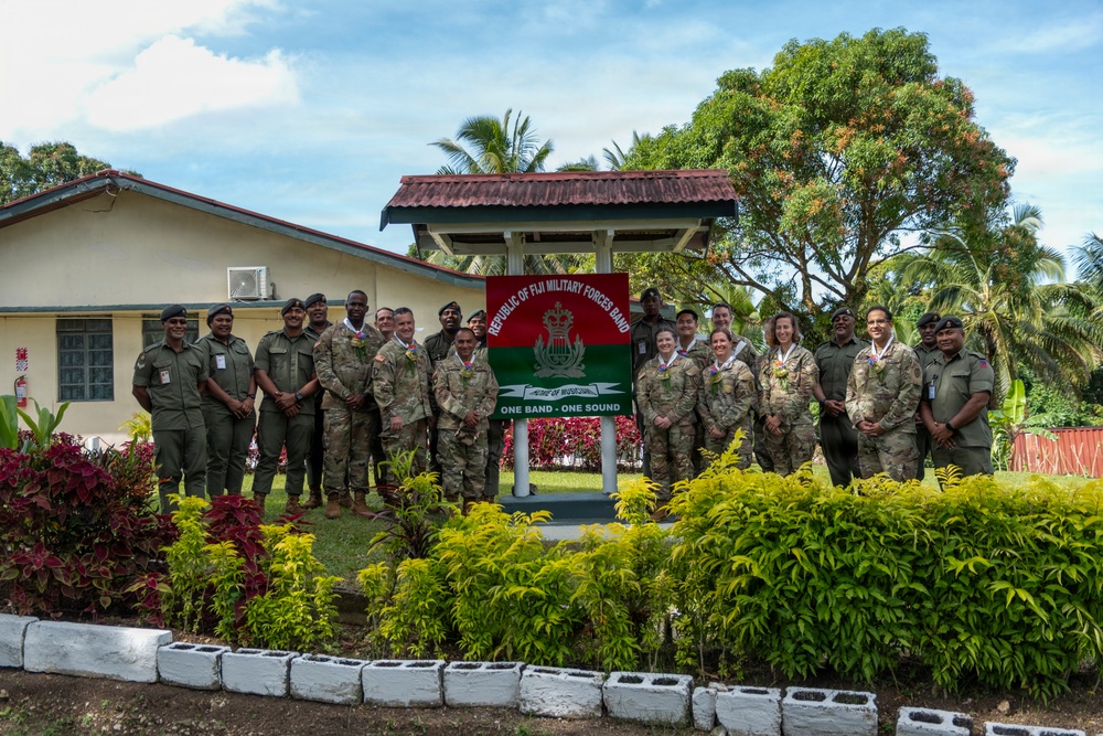 25th Infantry Division Band Visits Queen Elizabeth Barracks with Republic of Fiji Military Forces Band