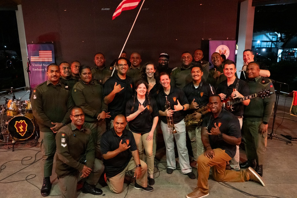 25th Infantry Division Band and Republic of Fiji Military Forces Band Perform Joint Concert at Ratu Sukuna Park