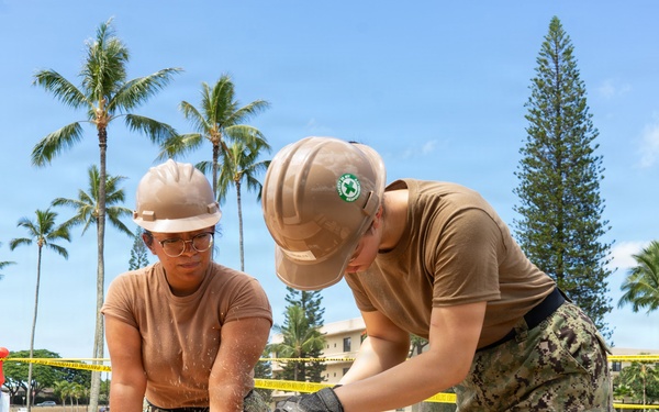 Seabees construct a HADR camp during RIMPAC 2026