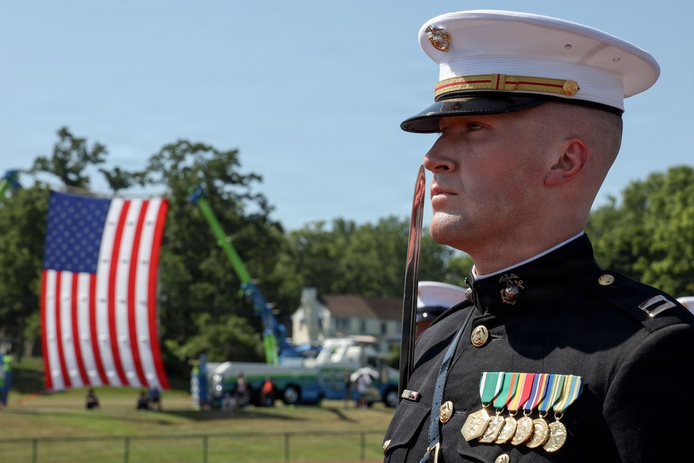 U.S. Marine Corps Silent Drill Platoon attend a Community Relations Event for INR250