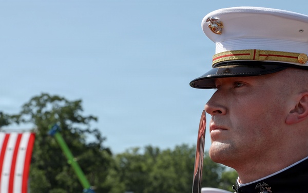 U.S. Marine Corps Silent Drill Platoon attend a Community Relations Event for INR250