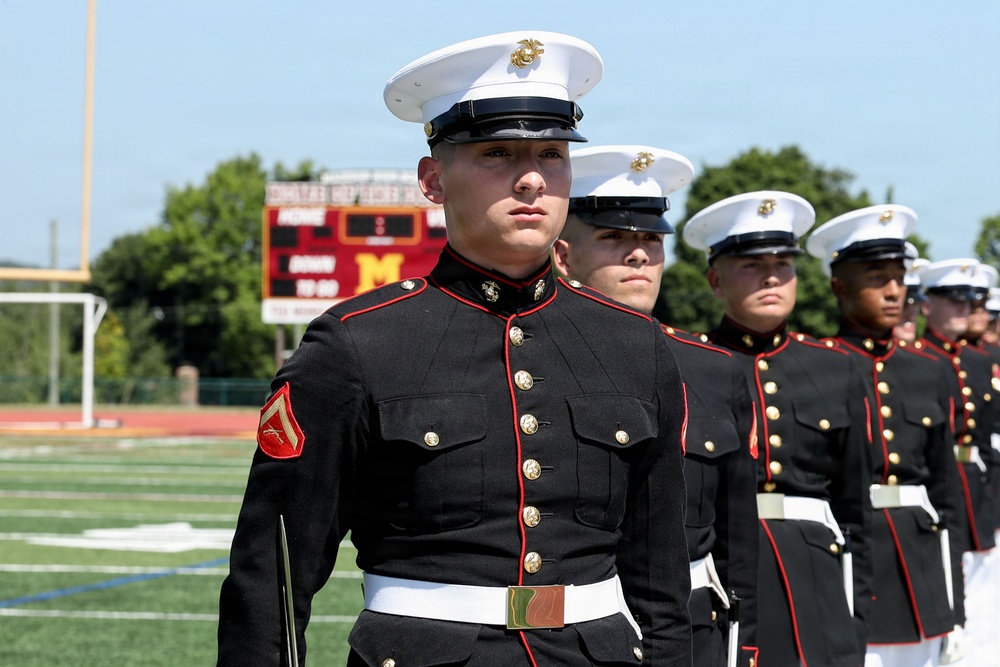 U.S. Marine Corps Silent Drill Platoon attend a Community Relations Event for INR250