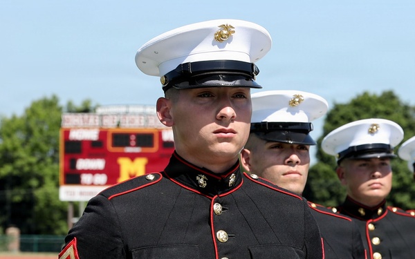 U.S. Marine Corps Silent Drill Platoon attend a Community Relations Event for INR250
