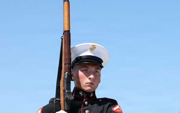 U.S. Marine Corps Silent Drill Platoon attend a Community Relations Event for INR250
