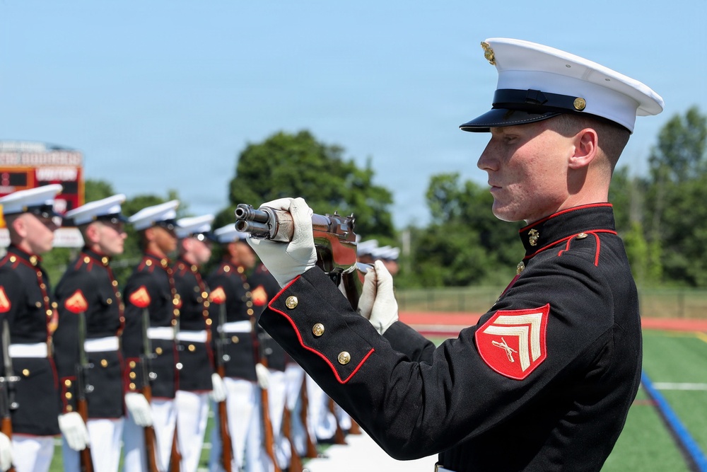 U.S. Marine Corps Silent Drill Platoon attend a Community Relations Event for INR250