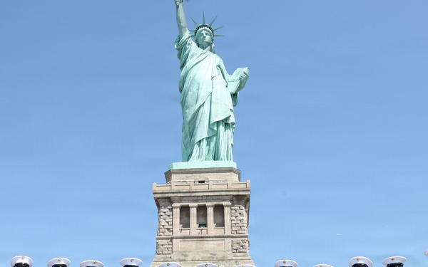 U.S. Marine Corps Silent Drill Platoon performs on Liberty Island  for INR250