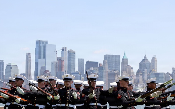 U.S. Marine Corps Silent Drill Platoon performs on Ellis Island  for INR250