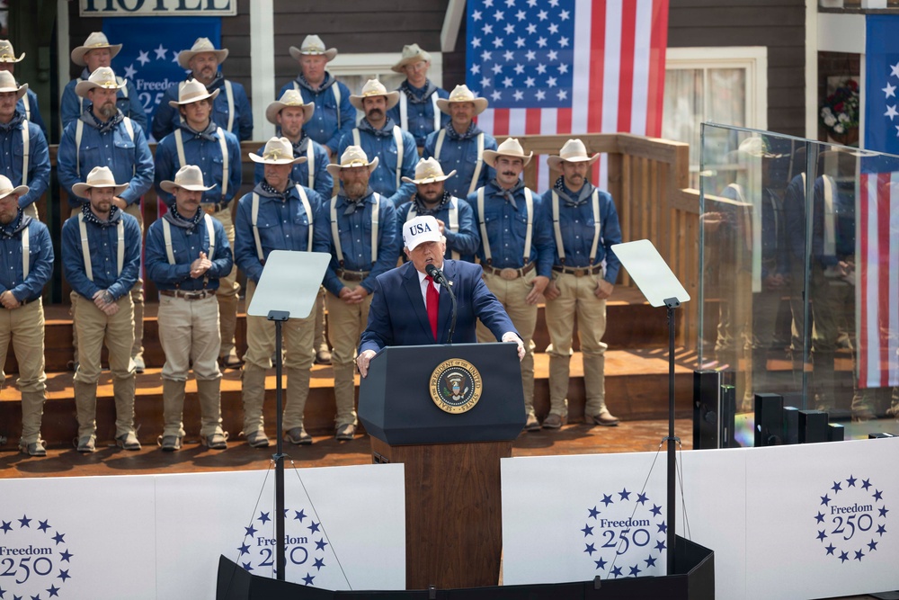 President Donald J. Trump Speaks at Theodore Roosevelt Presidential Library Grand Opening