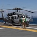 MV-22B Ospreys and MH-60 Seahawk execute embarking procedures on USS Makin Island