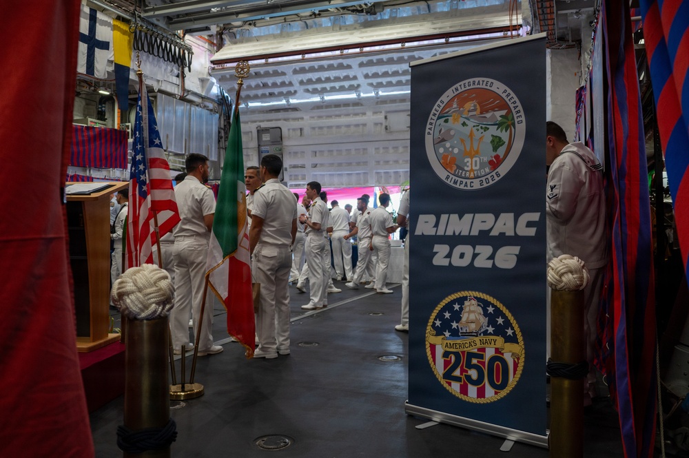 Italian Navy hosts luncheon aboard ITS Giovanni Delle Bande Nere (P434) during RIMPAC 2026