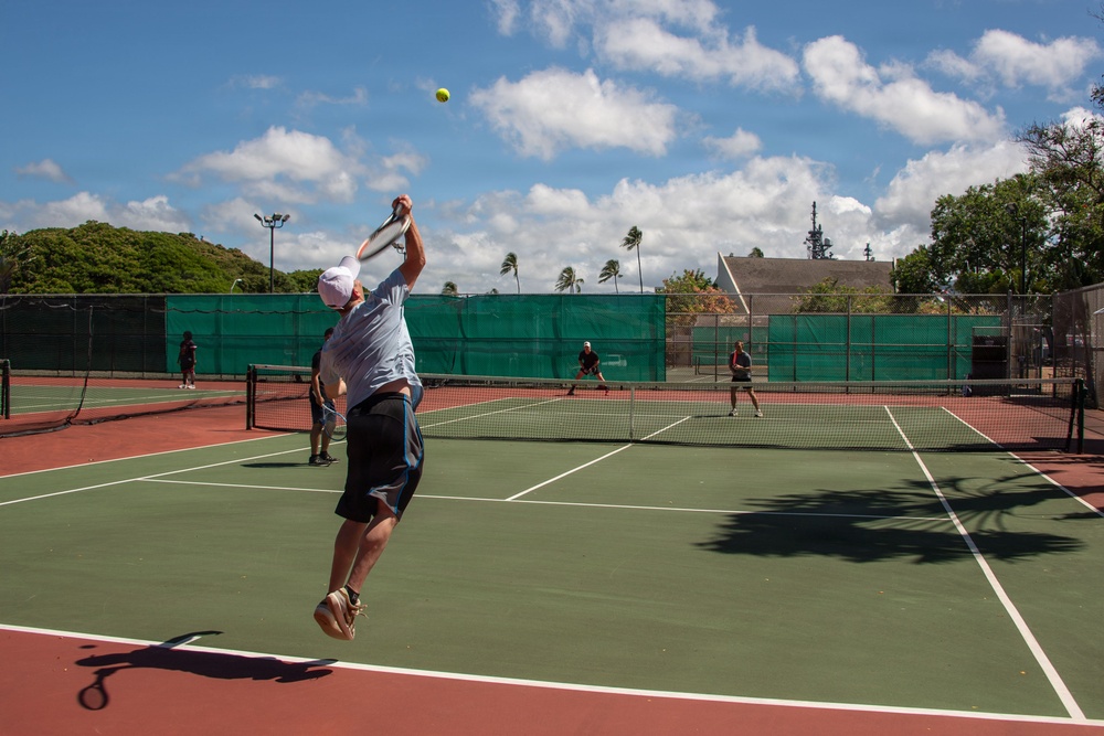 U.S., Canadian Sailors Compete in RIMPAC 2026 Doubles Tennis Match