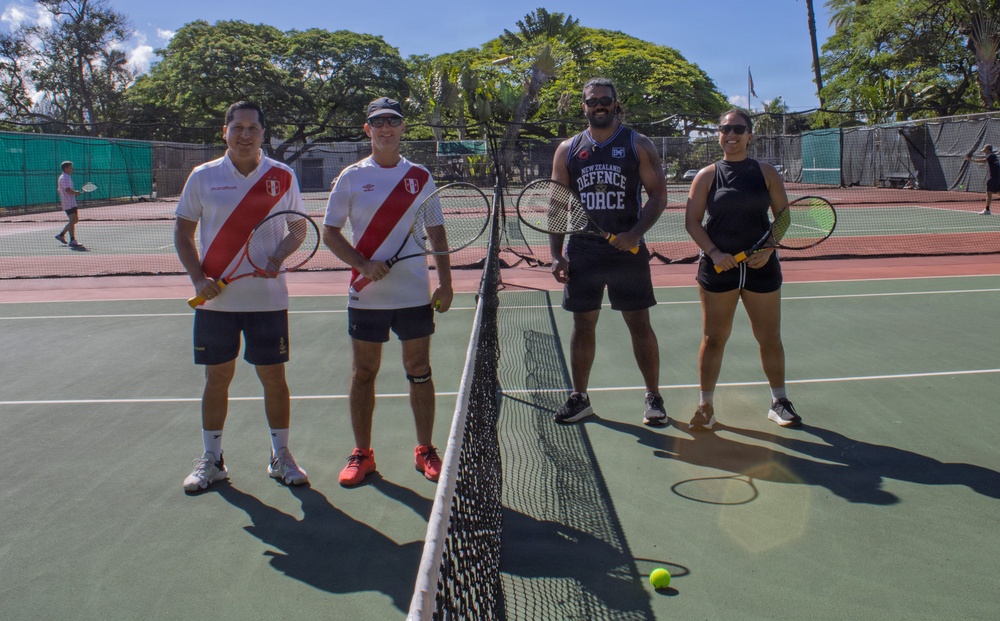 Service members compete in MWR tennis tournament during RIMPAC 2026