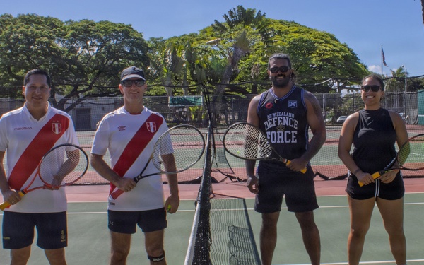 Service members compete in MWR tennis tournament during RIMPAC 2026
