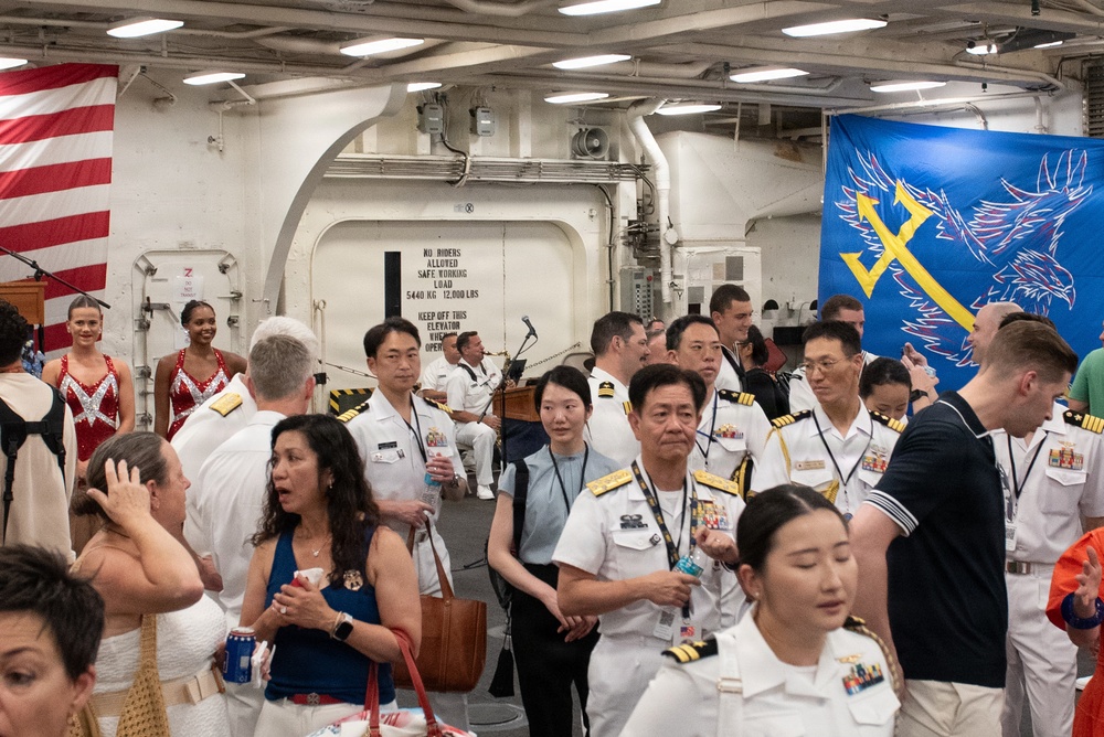 U.S. Navy Band Cruisers combo perform at the International Naval Review Welcome Ceremony