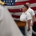 Musician 1st Class Danlie Cuenca performs the National Anthem at the International Naval Review Welcome Ceremony