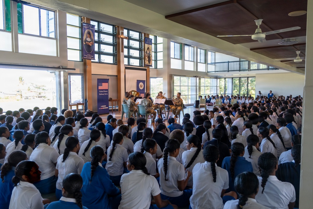 25th Infantry Division Band Visits Schools Across Suva During America 250 Celebration