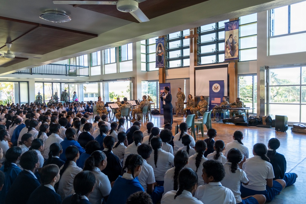 25th Infantry Division Band Visits Schools Across Suva During America 250 Celebration