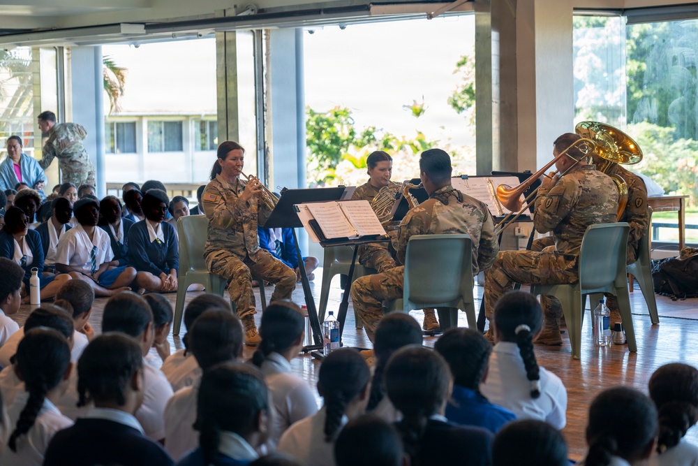 25th Infantry Division Band Visits Schools Across Suva During America 250 Celebration