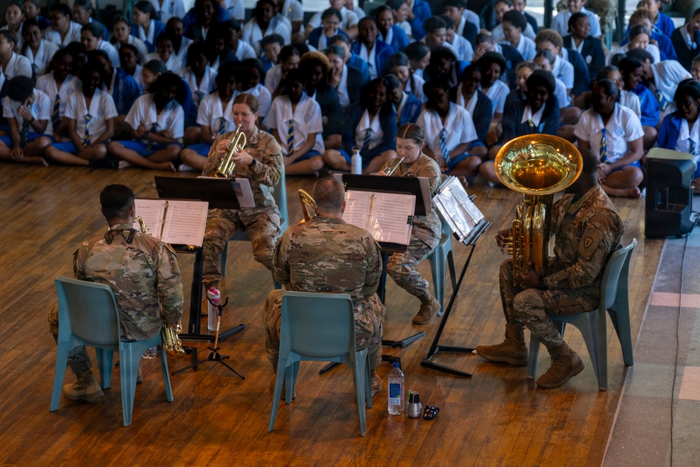 25th Infantry Division Band Visits Schools Across Suva During America 250 Celebration