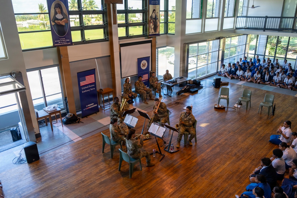 25th Infantry Division Band Visits Schools Across Suva During America 250 Celebration