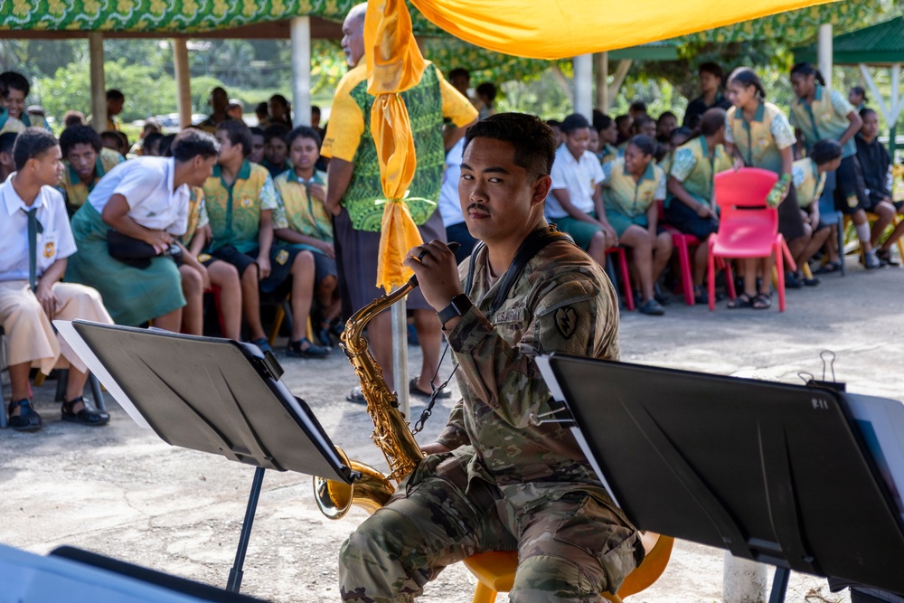 25th Infantry Division Band Visits Schools Across Suva During America 250 Celebration