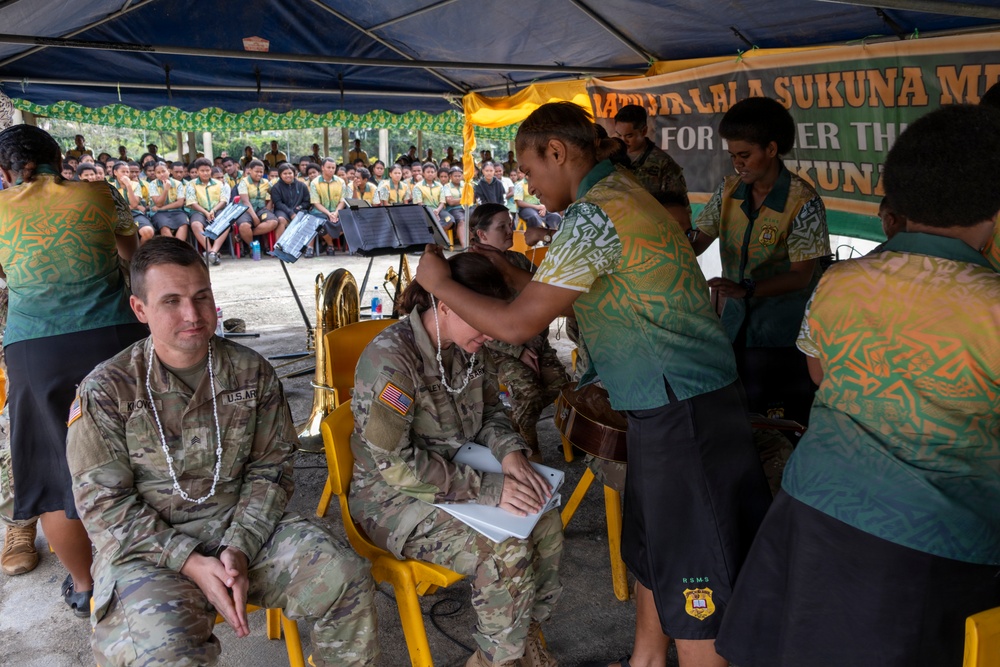 25th Infantry Division Band Visits Schools Across Suva During America 250 Celebration