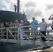 Retired U.S. Navy Cmdr. Allan Rigggs participates in morning colors aboard USS Annapolis