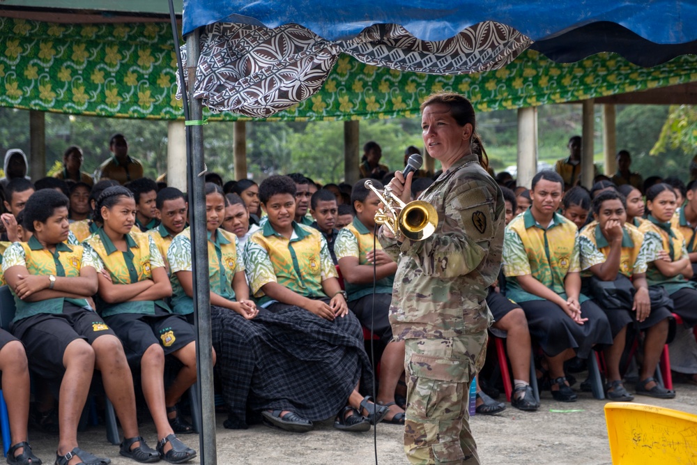 25th Infantry Division Band Visits Schools Across Suva During America 250 Celebration