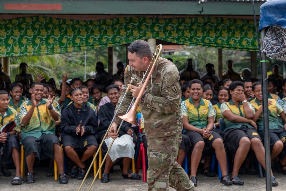 25th Infantry Division Band Visits Schools Across Suva During America 250 Celebration