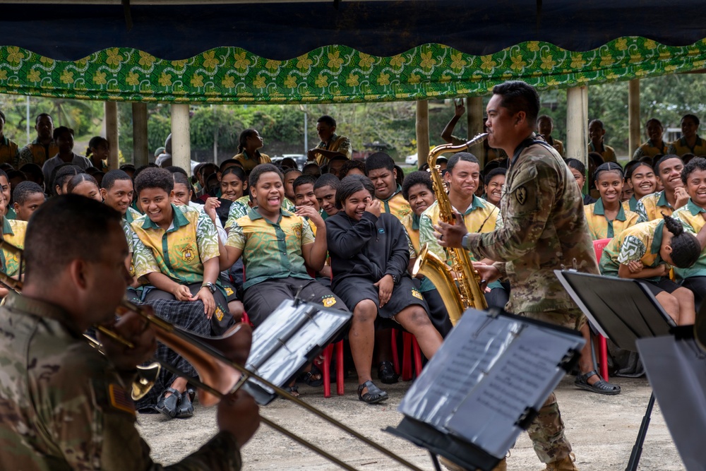 25th Infantry Division Band Visits Schools Across Suva During America 250 Celebration