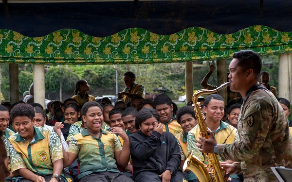 25th Infantry Division Band Visits Schools Across Suva During America 250 Celebration