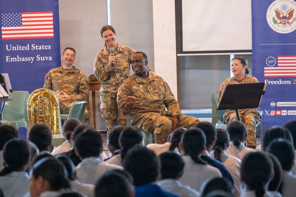 25th Infantry Division Band Visits Schools Across Suva During America 250 Celebration