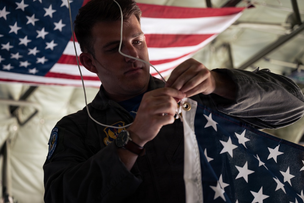 37th AS honors America's 250th anniversary over Germany
