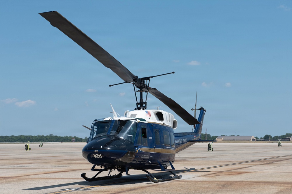 UH-1N Hueys from 1 HS take off for Freedom 250 Celebrations