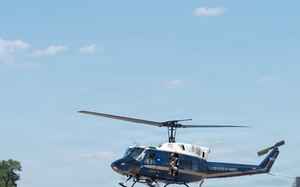 UH-1N Hueys from 1 HS take off for Freedom 250 Celebrations