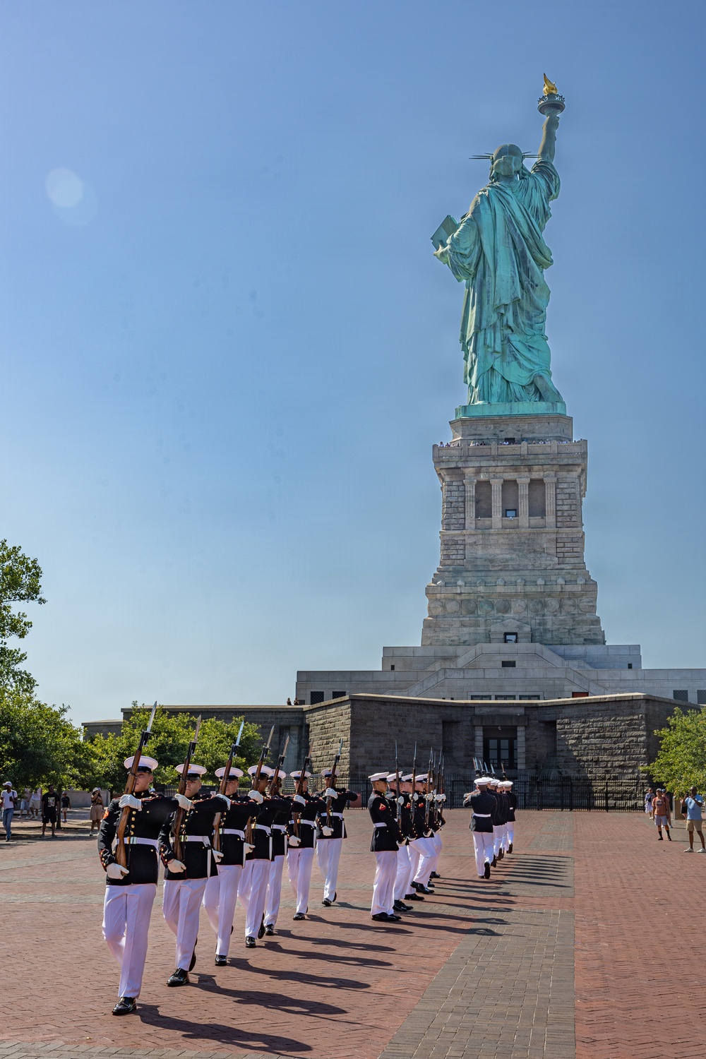 U.S. Marine Corps Silent Drill Platoon Perform at Liberty Island