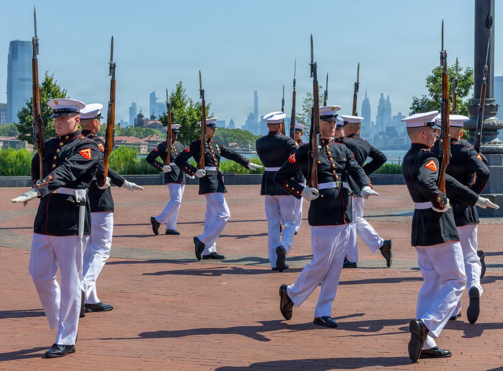 U.S. Marine Corps Silent Drill Platoon Perform at Liberty Island