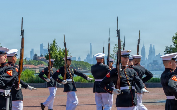 U.S. Marine Corps Silent Drill Platoon Perform at Liberty Island