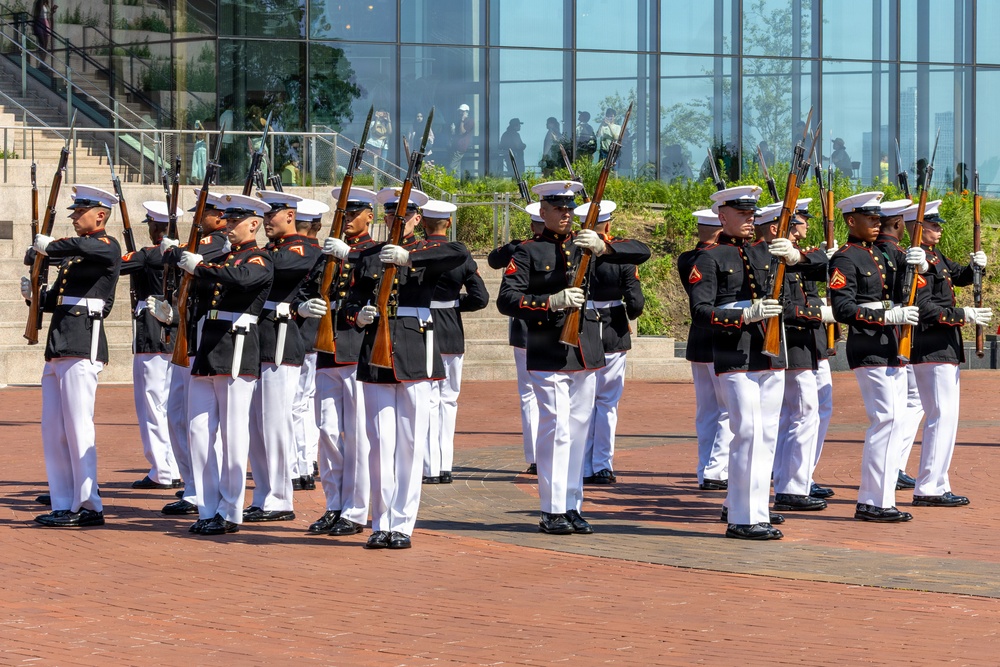 U.S. Marine Corps Silent Drill Platoon Perform at Liberty Island